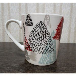 Starbucks Coffee Holiday Christmas Trees Mug Cup Multi-Color Ceramic 18 oz